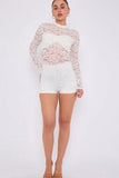 Lace Detail High Neck Playsuit