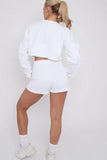 Seem Detail Long Sleeve Cropped Top & Shorts Co-Ord Set