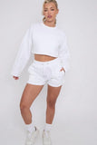 Seem Detail Long Sleeve Cropped Top & Shorts Co-Ord Set