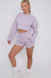 Seem Detail Long Sleeve Cropped Top & Shorts Co-Ord Set