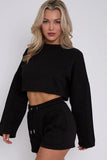 Seem Detail Long Sleeve Cropped Top & Shorts Co-Ord Set