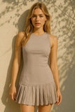 Sleeveless Pleated Tennis Mini Dress