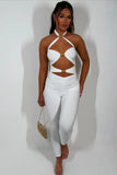 Halter Neck Cut out Detail Jumpsuit