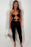 Halter Neck Cut out Detail Jumpsuit