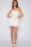 Tie Back Puff Skirt Mini Dress