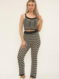 Lurex Crochet Knit Cropped Top & Leggings Co-Ord Set.