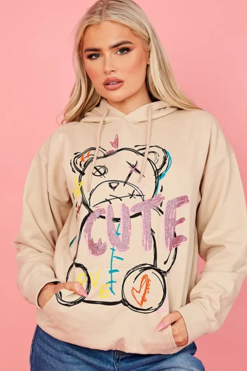 Hoodie Sweatshirt  Cute Teddy Graphics - Premium Hoodie Sweatshirt from justgal - Just £16.99! Shop now at justgal
