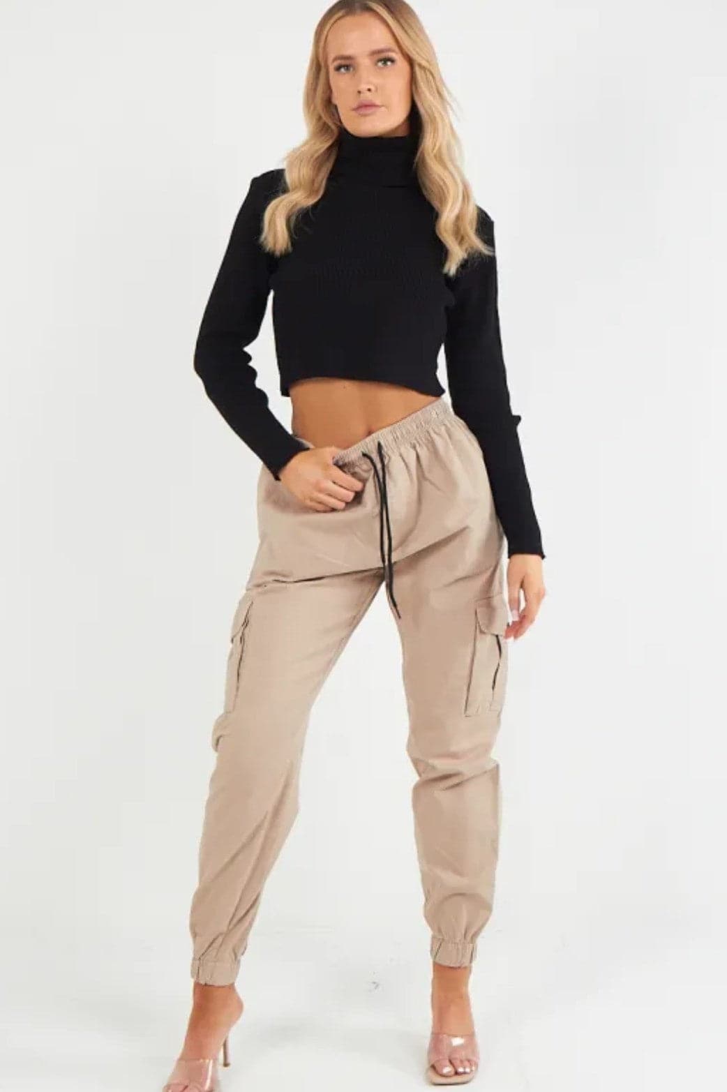 Cargo Jogger Trousers Tie Waist - Premium Jogger Pants from justgal - Just £21.99! Shop now at justgal