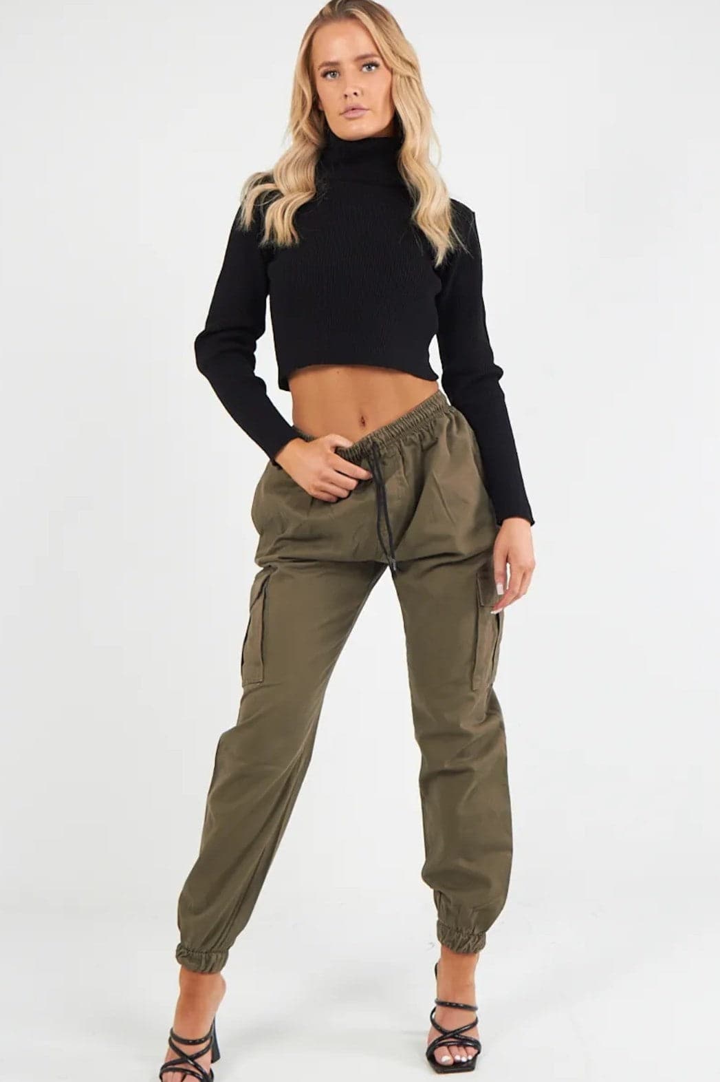 Cargo Jogger Trousers Tie Waist - Premium Jogger Pants from justgal - Just £21.99! Shop now at justgal