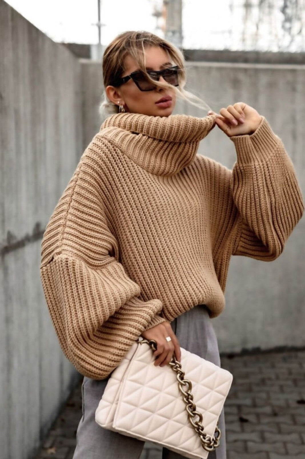 Tobby Chunky Knitted Roll Neck Jumper
