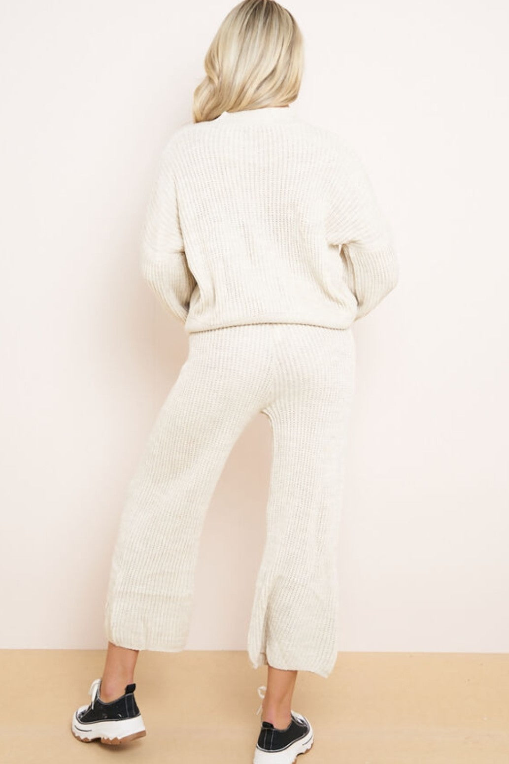 Chunky Knit Buttoned Cardigan & Trouser Loungewear Set