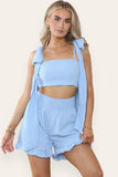 Mia Plain Bow Detail Shorts Co-Ord Set