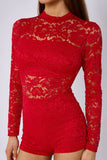 Lace Detail High Neck Playsuit