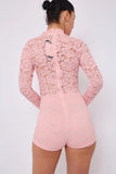 Lace Detail High Neck Playsuit