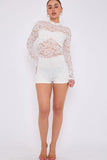 Lace Detail High Neck Playsuit