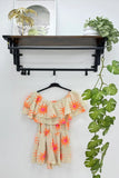 Off Shoulder Sun Print Playsuit