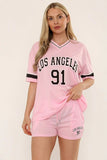 LA Varsity T-Shirt & Shorts Co-Ord Set