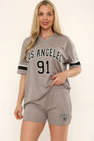 LA Varsity T-Shirt & Shorts Co-Ord Set