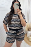 Wave Sparkled Print Top & Shorts Co-Ord Set