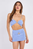 Slinky Butterfly Detail Top & Mini Skirt Co-Ord Set