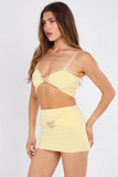 Slinky Butterfly Detail Top & Mini Skirt Co-Ord Set