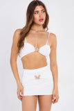 Slinky Butterfly Detail Top & Mini Skirt Co-Ord Set