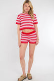 Knitted Crop Top & Shorts Co-Ord Set