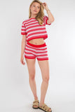 Knitted Crop Top & Shorts Co-Ord Set