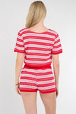 Knitted Crop Top & Shorts Co-Ord Set