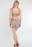 3 Piece Leopard Print Top & Mini Skirt Co-Ord Set