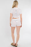 Crochet Knitted Top & Shorts Co-Ord Set