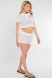 Crochet Knitted Top & Shorts Co-Ord Set