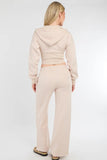 Cropped Zip Up Hoodie & Wide Leg Trouser Co-Ord Set