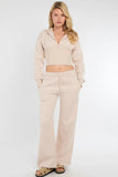 Cropped Zip Up Hoodie & Wide Leg Trouser Co-Ord Set