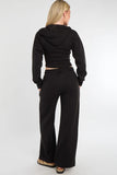 Cropped Zip Up Hoodie & Wide Leg Trouser Co-Ord Set