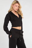 Cropped Zip Up Hoodie & Wide Leg Trouser Co-Ord Set