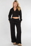 Cropped Zip Up Hoodie & Wide Leg Trouser Co-Ord Set
