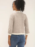 Knitted Contrast Trim ,Button Detail Cardigan