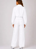 Contrast Stripe Cropped Zip Up Tracksuit Co-Ord Set