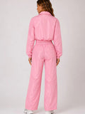 Contrast Stripe Cropped Zip Up Tracksuit Co-Ord Set