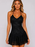 Lace Halter Neck Mini dress
