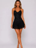 Lace Halter Neck Mini dress