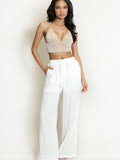 Drawstring Wide Leg Trousers