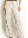 Drawstring Wide Leg Trousers