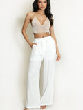 Drawstring Wide Leg Trousers