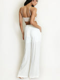 Drawstring Wide Leg Trousers
