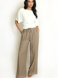 Drawstring Wide Leg Trousers
