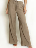 Drawstring Wide Leg Trousers