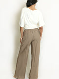 Drawstring Wide Leg Trousers