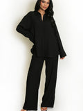 Loose Fit Shirt Blouse & Wide Leg Trouser Co-Ord Set